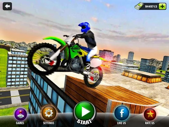 Изображение игры: Rooftop Motorbike Rider - Furious Stunts Driving