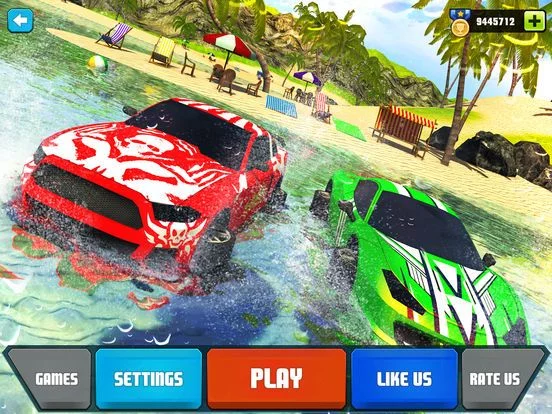 Изображение игры: Floating Water Car Driving - Beach Surfing Racing