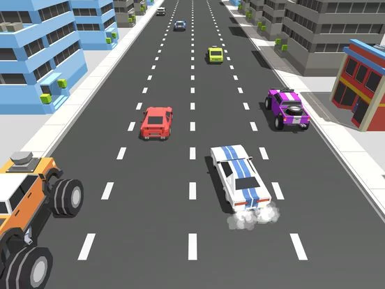Изображение игры: Blocky Cars Traffic Drive GT
