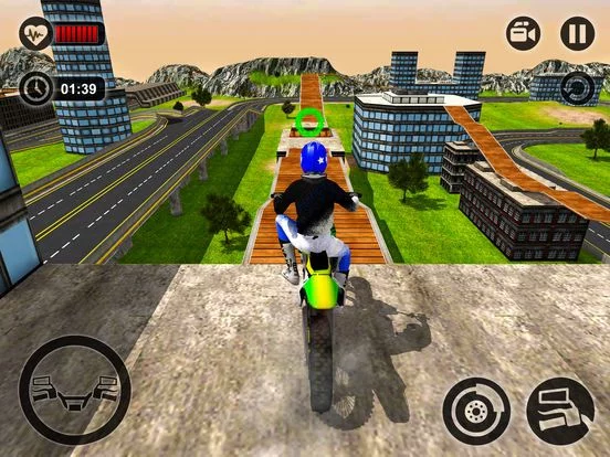 Изображение игры: Rooftop Motorbike Rider - Furious Stunts Driving