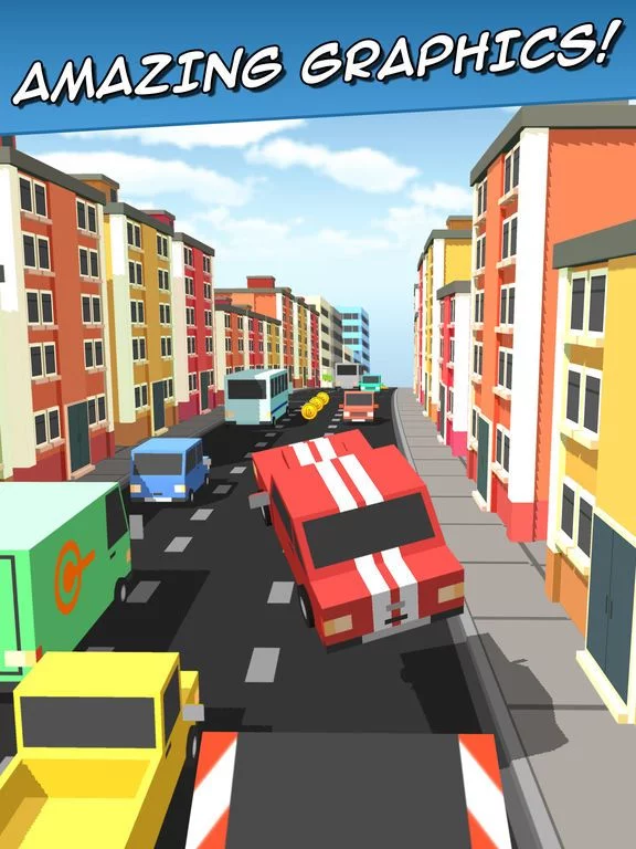 Изображение игры: Speedy Car Racer - Free Craft Traffic Game of Blocky Mustang
