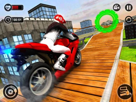Изображение игры: Rooftop Motorbike Rider - Furious Stunts Driving