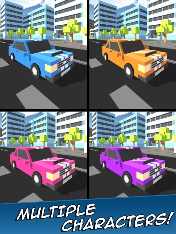Изображение игры: Speedy Car Racer - Free Craft Traffic Game of Blocky Mustang