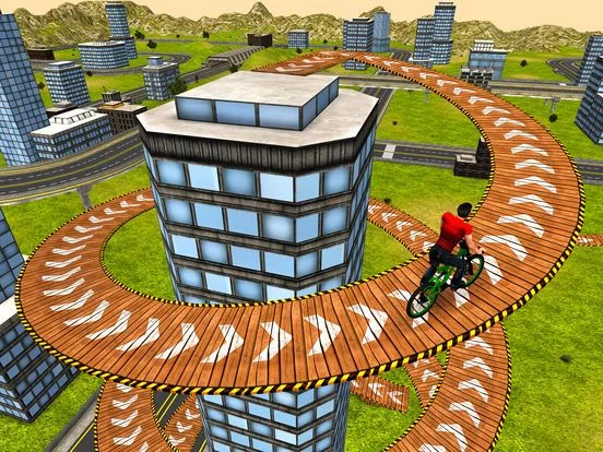 Изображение игры: Rooftop BMX Bicycle Stunt Rider - Cycle Simulation