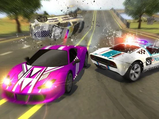 Изображение игры: Police Car Chase Smash vs Criminal Gangster Escape