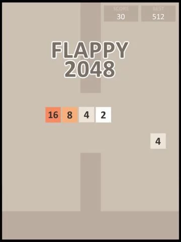 Изображение игры: Flappy 2048 Plus - The Impossible Flappy Game
