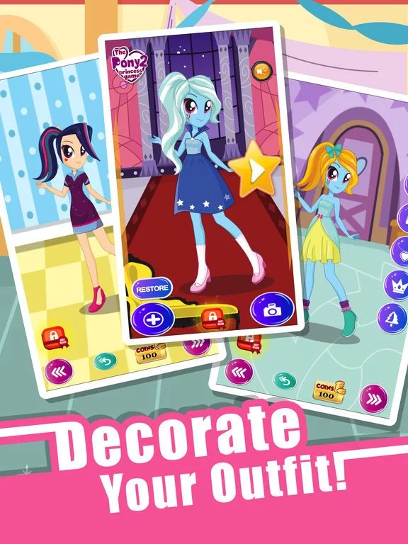 Изображение игры: Pony Dress Up Game Girls 2 - My Little Equestria