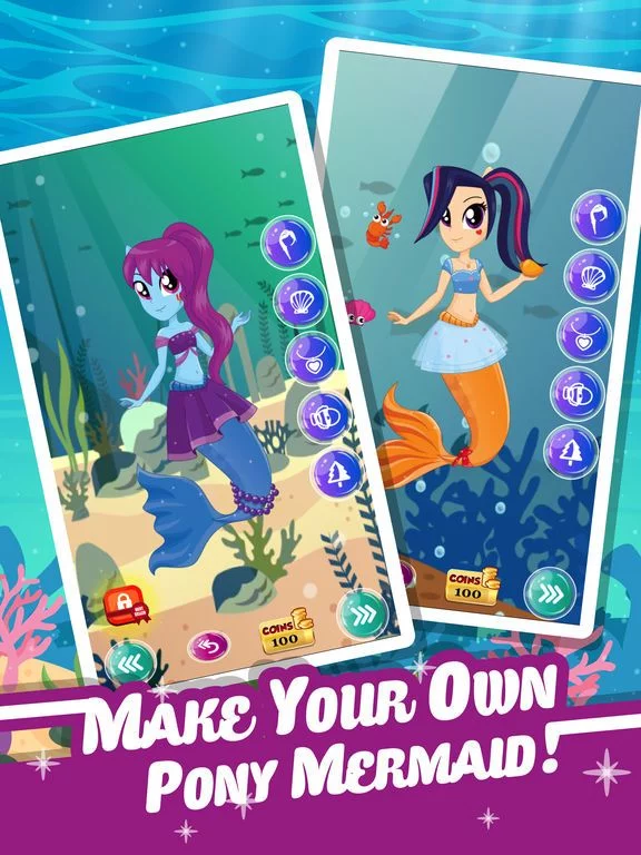 Изображение игры: Pony Dress Up Game for Girls - Create Your Mermaid