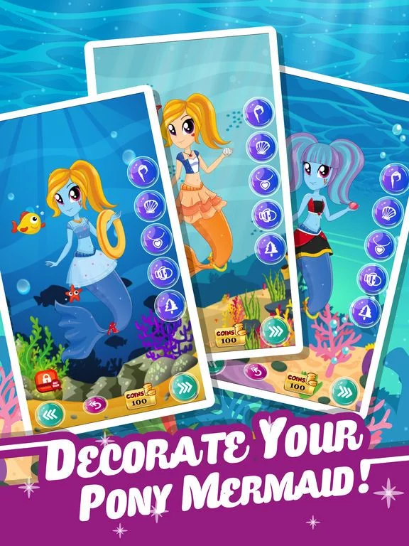 Изображение игры: Pony Dress Up Game for Girls - Create Your Mermaid