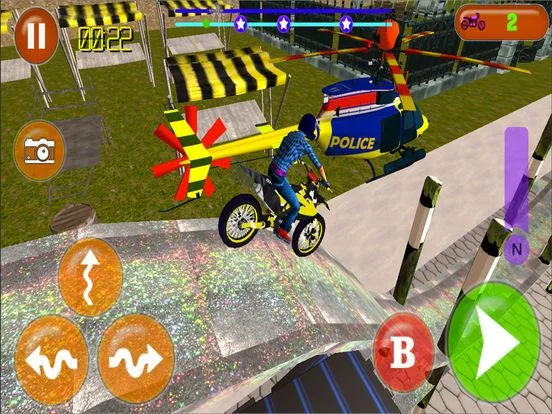 Изображение игры: Bike Rider Chases Police Heli