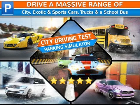 Изображение игры: City Driving Test Car Parking Simulator - Real Weather Racing Sim Run Race Games