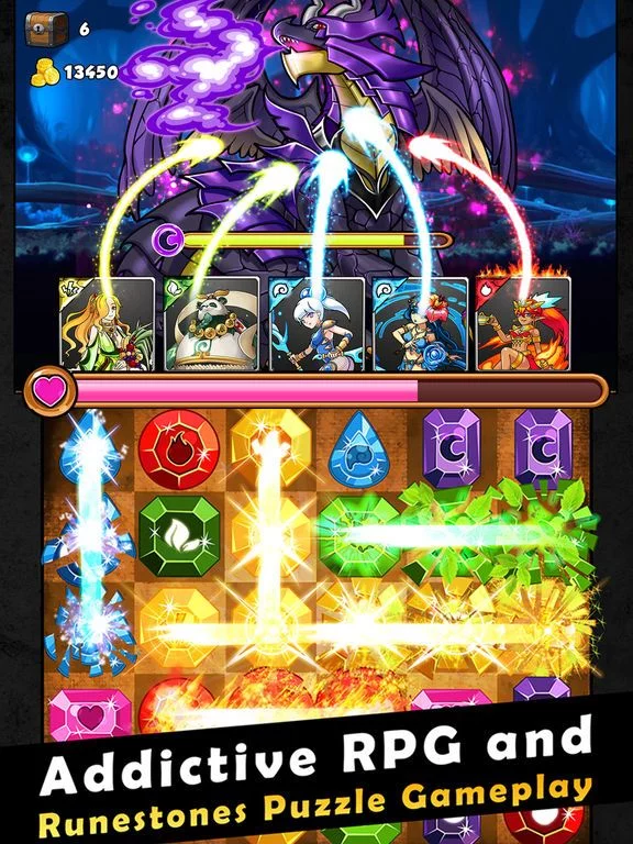 Изображение игры: Dragons Kingdom War: Puzzle & Card RPG Game