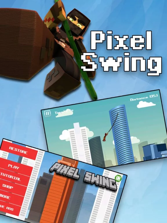 Изображение игры: Pixel Rope Swing Star Sequel