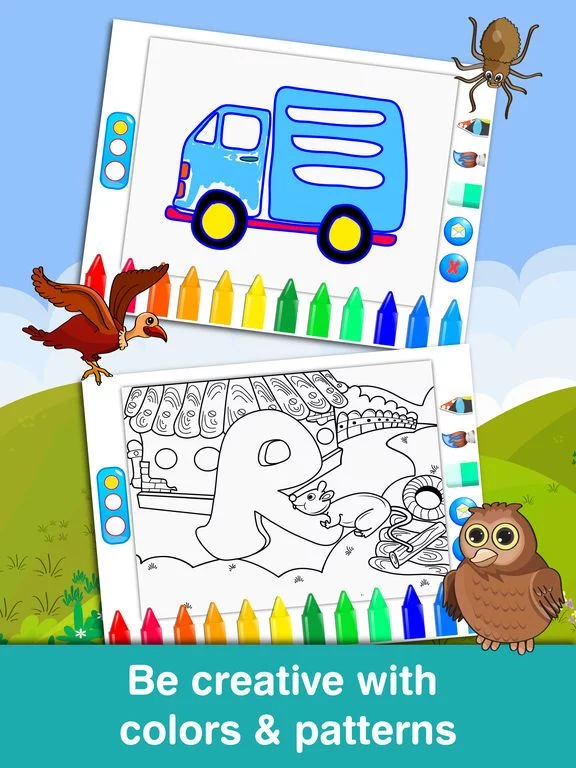 Изображение игры: Anitrek Coloring - ABC & 123 learning app for Kids