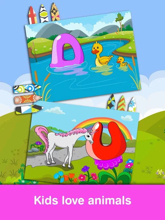 Изображение игры: Anitrek Coloring - ABC & 123 learning app for Kids