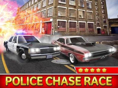 Изображение игры: 3D Police Run Drag Racing Simulator - A Real Cops Chase Driving Race