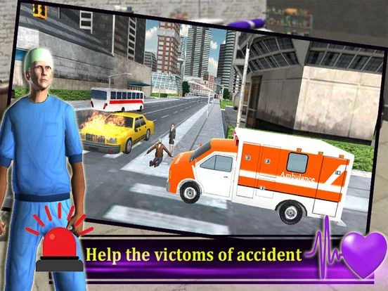 Изображение игры: Ambulance Rescue Driver 3d 2016: free game