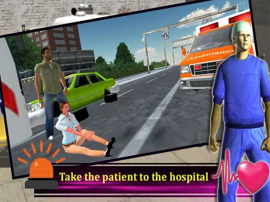 Изображение игры: Ambulance Rescue Driver 3d 2016: free game