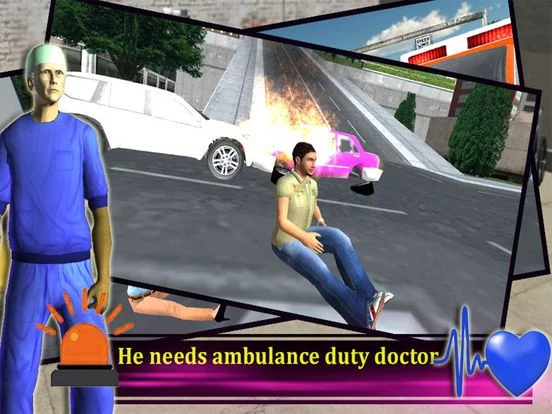 Изображение игры: Ambulance Rescue Driver 3d 2016: free game