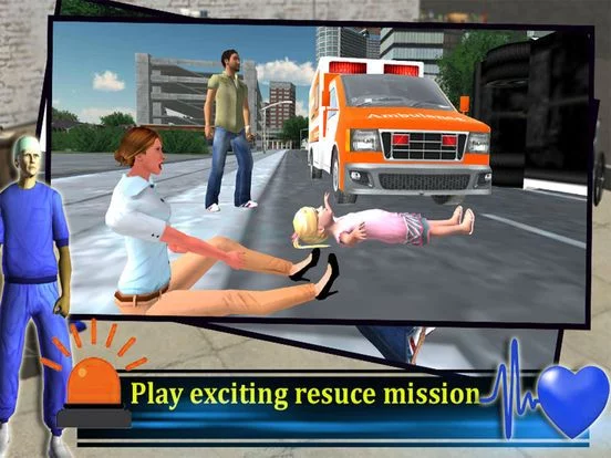 Изображение игры: Ambulance Rescue Driver 3d 2016: free game