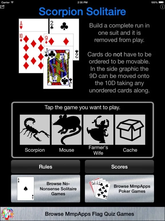 Изображение игры: Scorpion Solitaire