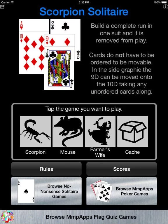 Изображение игры: Scorpion Solitaire