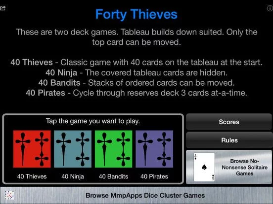 Изображение игры: 40 Thieves Solitaire