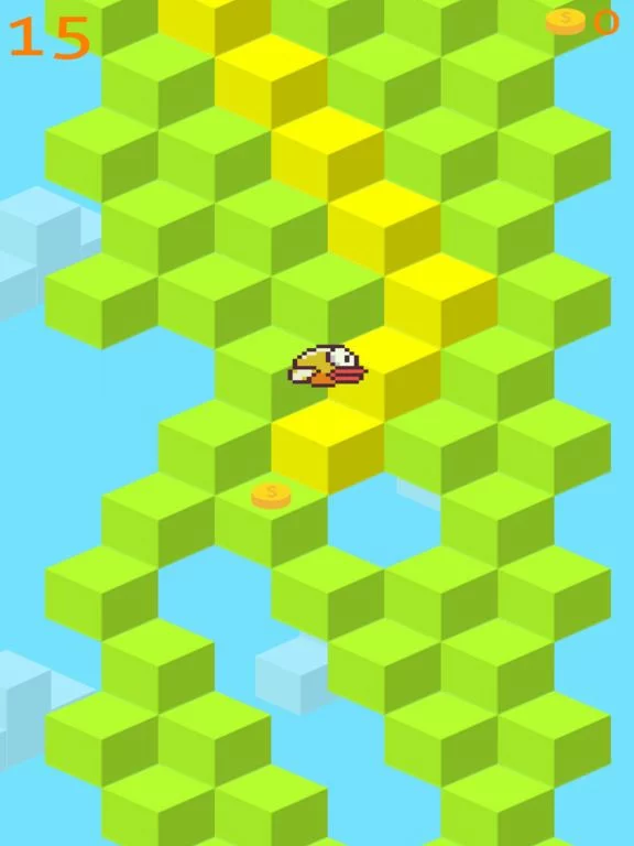 Изображение игры: Flappy Qubes - A Replica of the Original Impossible Qubed Bird Game is Back