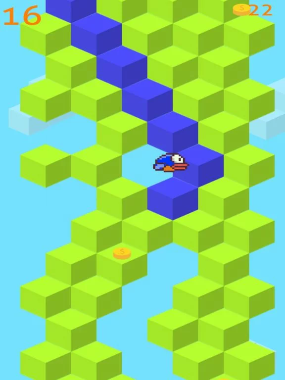 Изображение игры: Flappy Qubes - A Replica of the Original Impossible Qubed Bird Game is Back