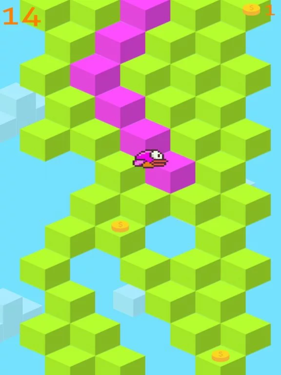 Изображение игры: Flappy Qubes - A Replica of the Original Impossible Qubed Bird Game is Back