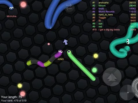 Изображение игры: Flashy Snake - Rolling Worm All O Skins Unlocked