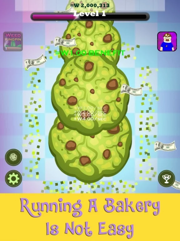 Изображение игры: Weed Cookie Clicker - Run A Ganja Bakery Firm & Hemp Shop With High Profits