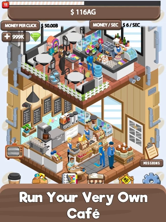 Изображение игры: Idle Cafe Tycoon - Tap Story