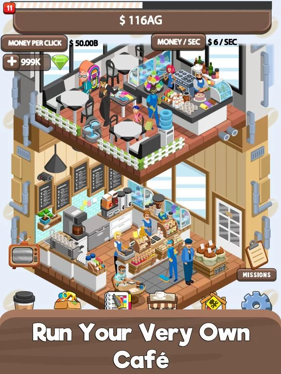 Изображение игры: Idle Cafe Tycoon - Tap Story