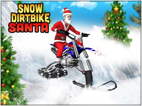 Изображение игры: Snow Dirt Bike Santa