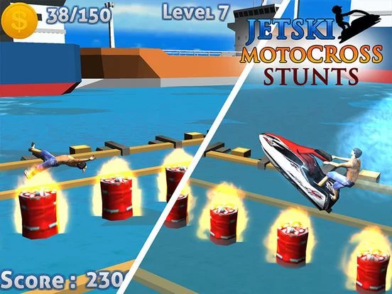 Изображение игры: Jet Ski MotoCross Stunts -Top 3D Stunt Racing Game
