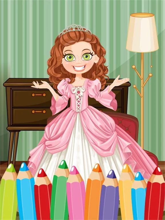 Изображение игры: Princess Colorbook Educational Coloring Game for Kids Girls