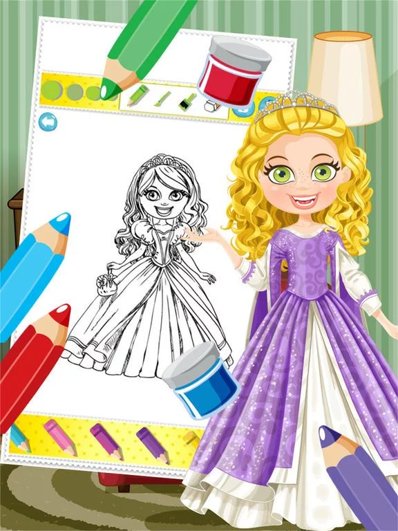 Изображение игры: Princess Colorbook Educational Coloring Game for Kids Girls