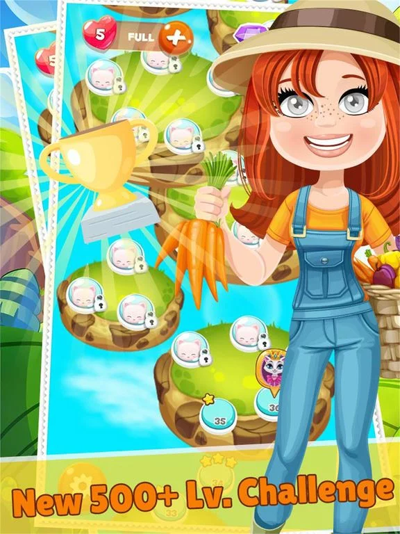Изображение игры: Happy Farm Crush Forest Challenge - Addictive Swap Match 3 Animals Fun Puzzles Games Free