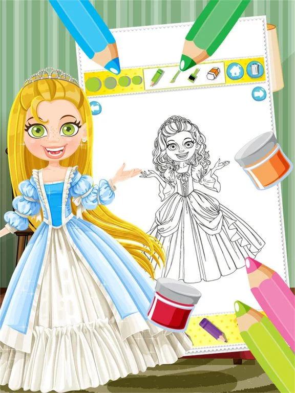 Изображение игры: Princess Colorbook Educational Coloring Game for Kids Girls