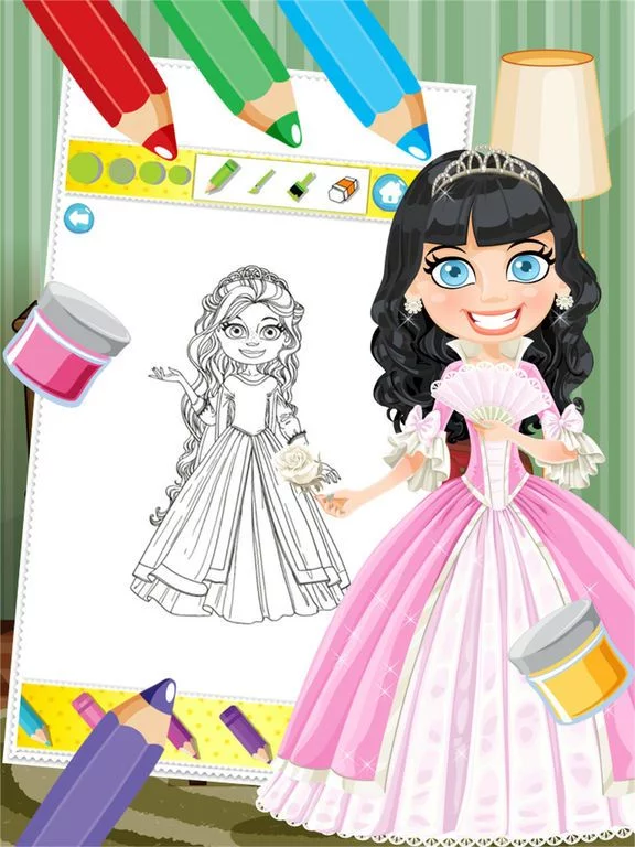 Изображение игры: Princess Colorbook Educational Coloring Game for Kids Girls