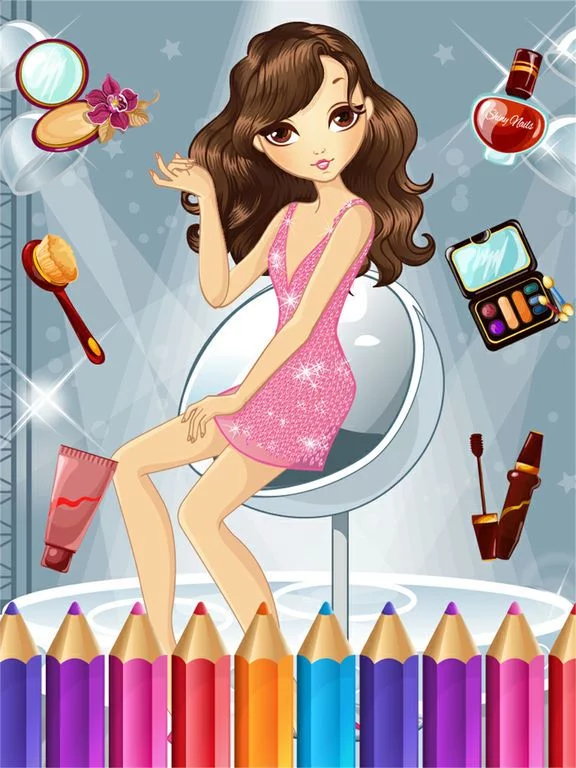 Изображение игры: Pretty Girl Fashion Colorbook Drawing to Paint Coloring Game for Kids