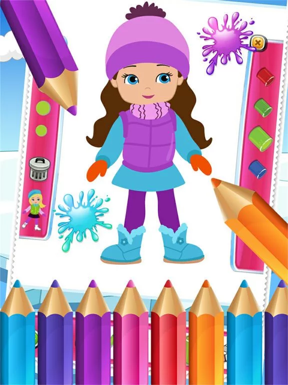 Изображение игры: Little Girls Colorbook Drawing to Paint Coloring Game for Kids