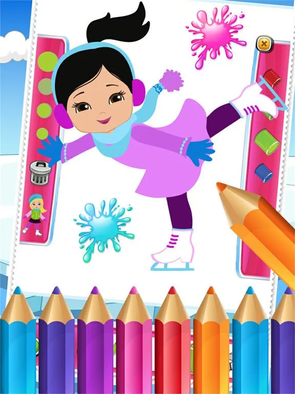 Изображение игры: Little Girls Colorbook Drawing to Paint Coloring Game for Kids