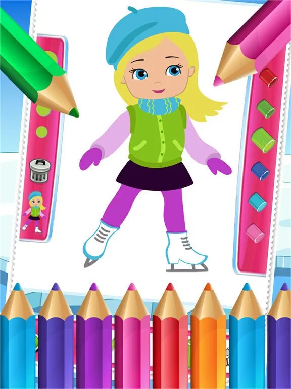 Изображение игры: Little Girls Colorbook Drawing to Paint Coloring Game for Kids