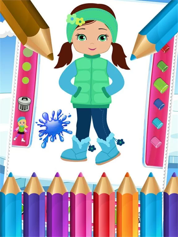 Изображение игры: Little Girls Colorbook Drawing to Paint Coloring Game for Kids