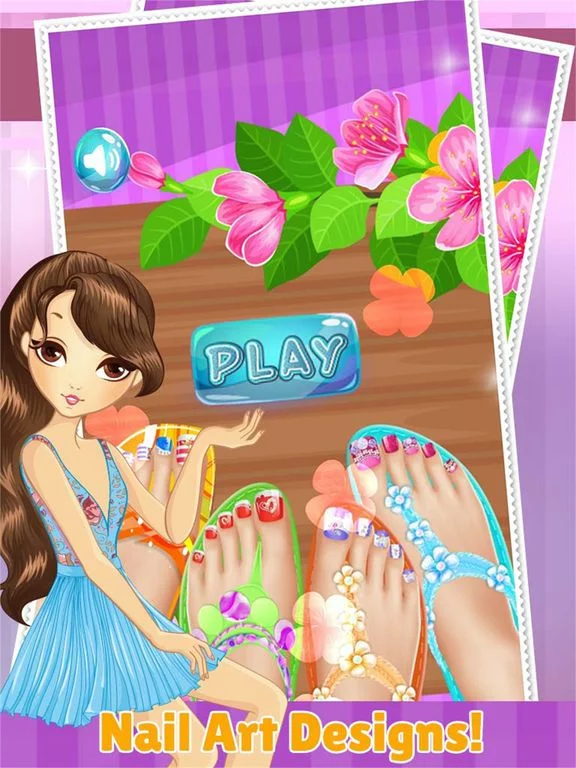 Изображение игры: Toe Nail Spa Salon Beautiful Princess Girls - Makeover And Games Dressup Nails Art & Polish