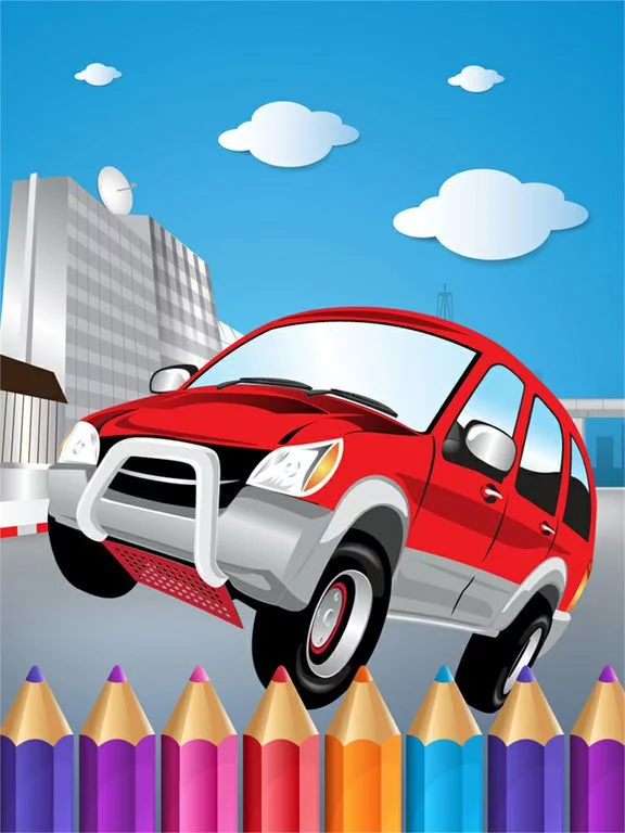 Изображение игры: Car in City Coloring Book World Paint and Draw Game for Kids