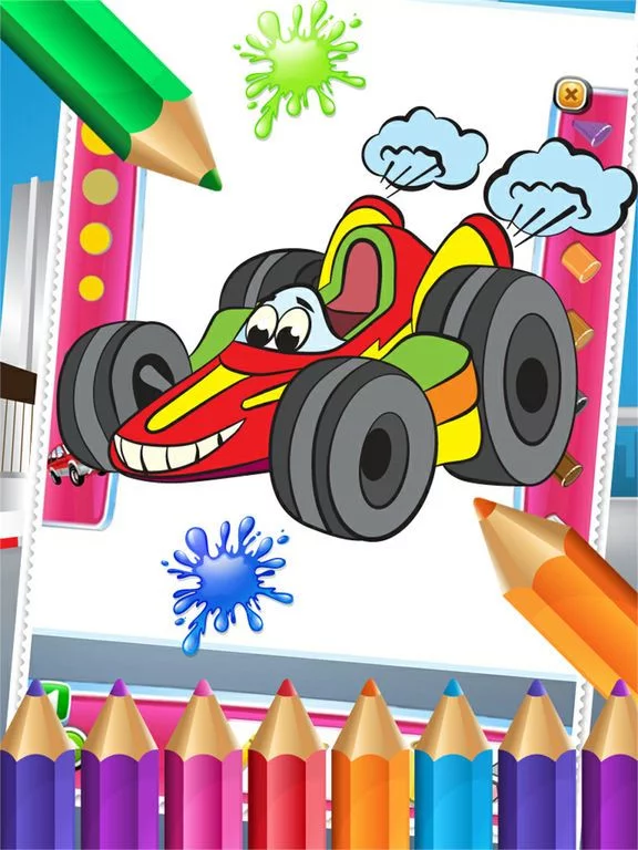 Изображение игры: Car in City Coloring Book World Paint and Draw Game for Kids