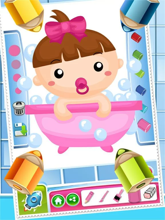 Изображение игры: Little Babies Coloring Book World Paint and Draw Game for Kids